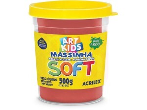 Massa de Modelar 500g Soft Vemelha - Acrilex