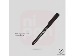 Caneta Marcador Brush Aquarelável CIS - Preto